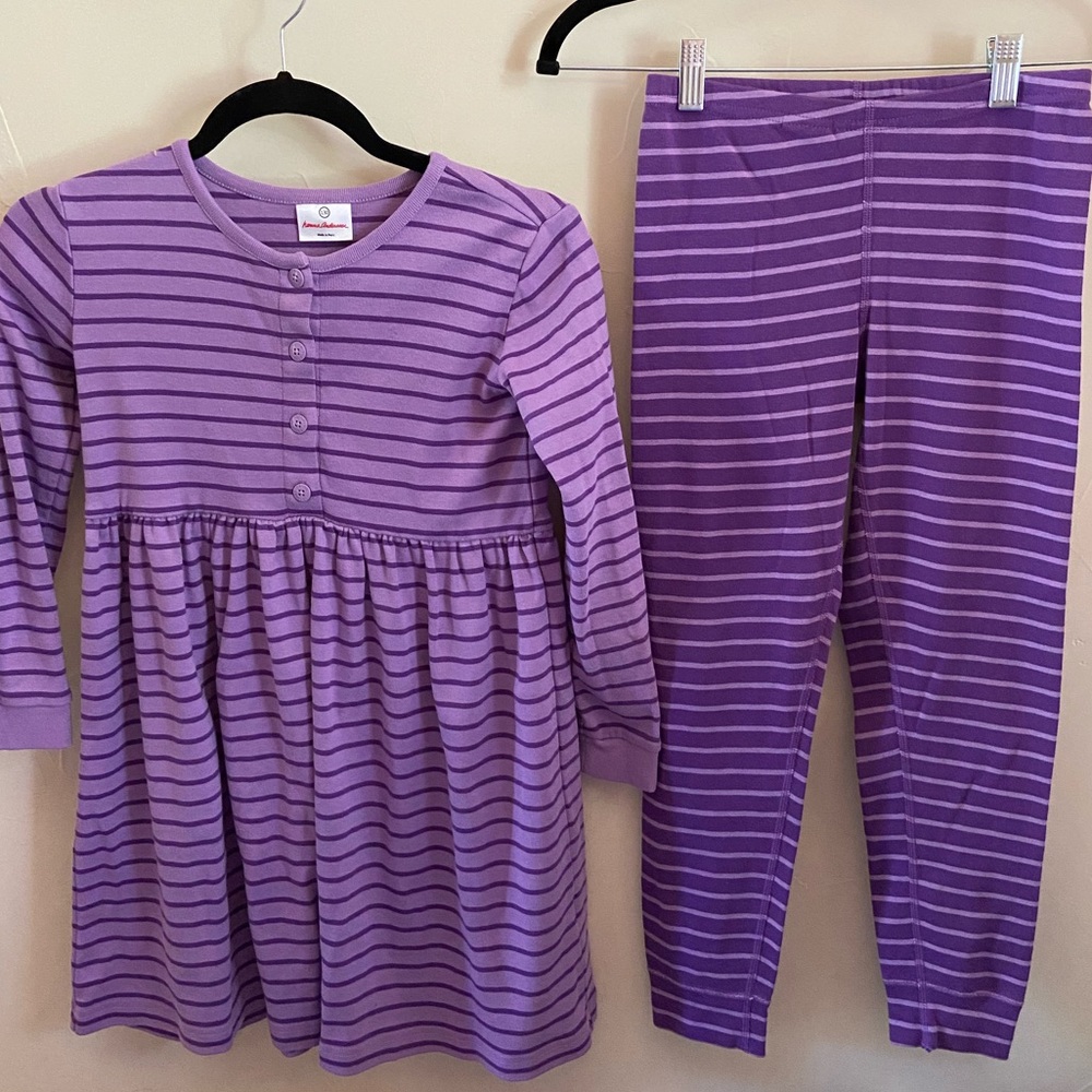 Hanna Anderson matching dress and leggings set